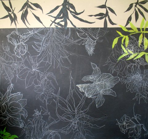 Secret Garden, Ed McCartan, acrylic and pencil, 42x42"