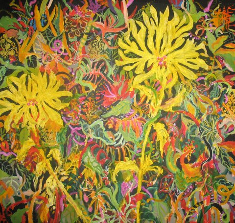 Spring, Ed McCartan, acrylic on canvas, 42x42"